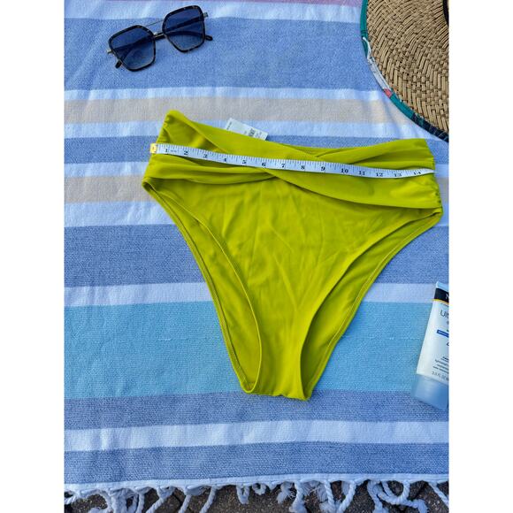 NWT, Women, Aerie, High Cut Cheeky Bikini Bottom, Yellow, Sz L - Picture 2 of 6